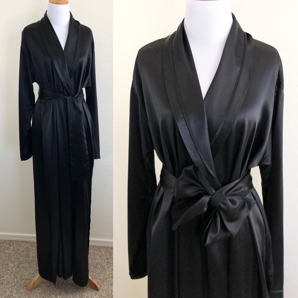 maxi silk robe